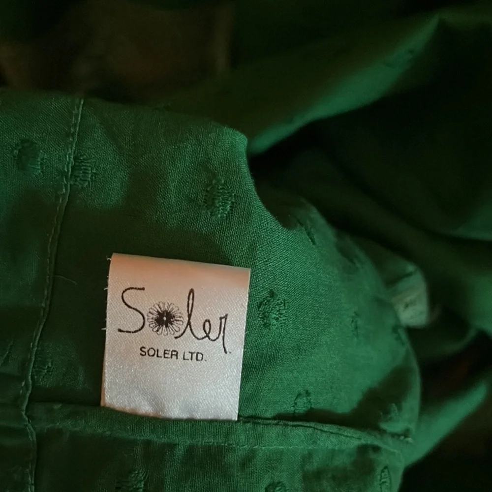 Soler London Swiss Dot Emerald Green Dress Size OS